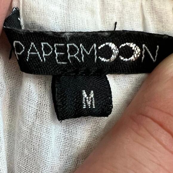 Papermoon 100% cotton plaid chopped hem drawstring shorts, gauze liner Size M - Picture 3 of 12